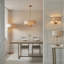 Landover 8lt Pendant light finished in Vintage Brass and Natural