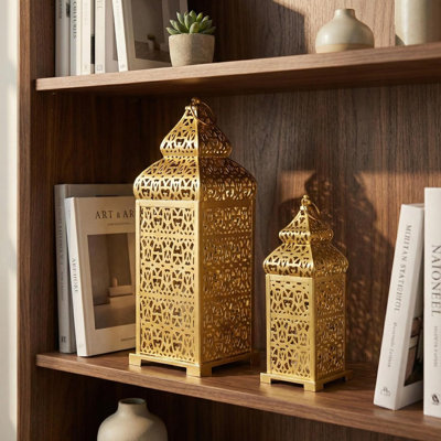 Bougeoirs de lanterne marocaine Golden Temple