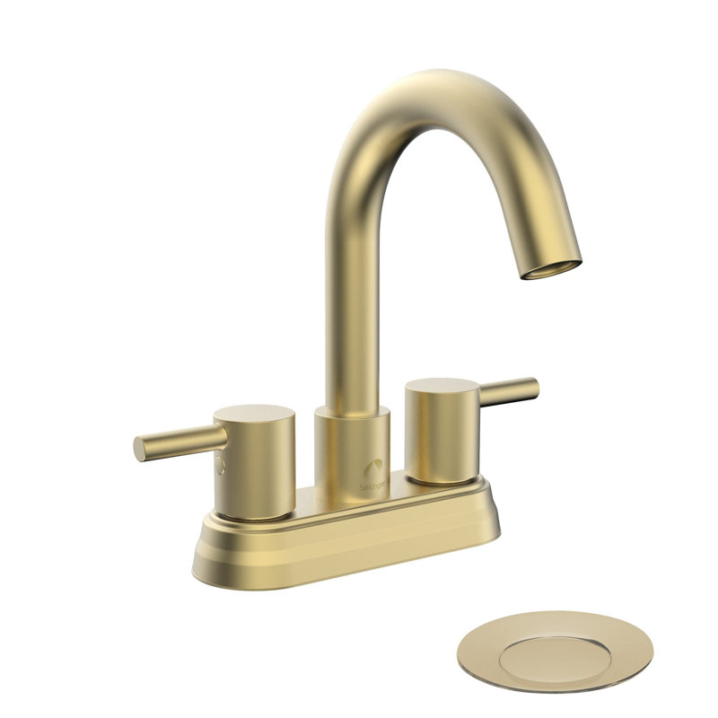 Delphi Centerset 2-handle Bathroom Faucet with Drain Assembly, Matte Gold