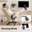 Chaise de bureau ergonomique - Fauteuil de bureau robuste avec accoudoirs rabattables, similicuir, fauteuil roulant réglable en hauteur et pivotant-16788051