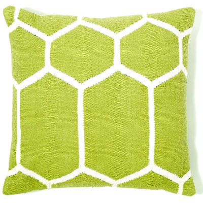Housse de coussin en coton tissé hexagonal