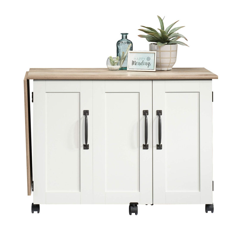 40.08'' x 19.45'' Sewing Table with Wheels