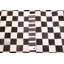 Tapis crème en cuir de vache patchwork noir 6 pi 0 po x 6 pi 0 po