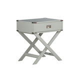 Asger Solid Wood Tray Top End Table Set with Storage and Built-In Outlets
