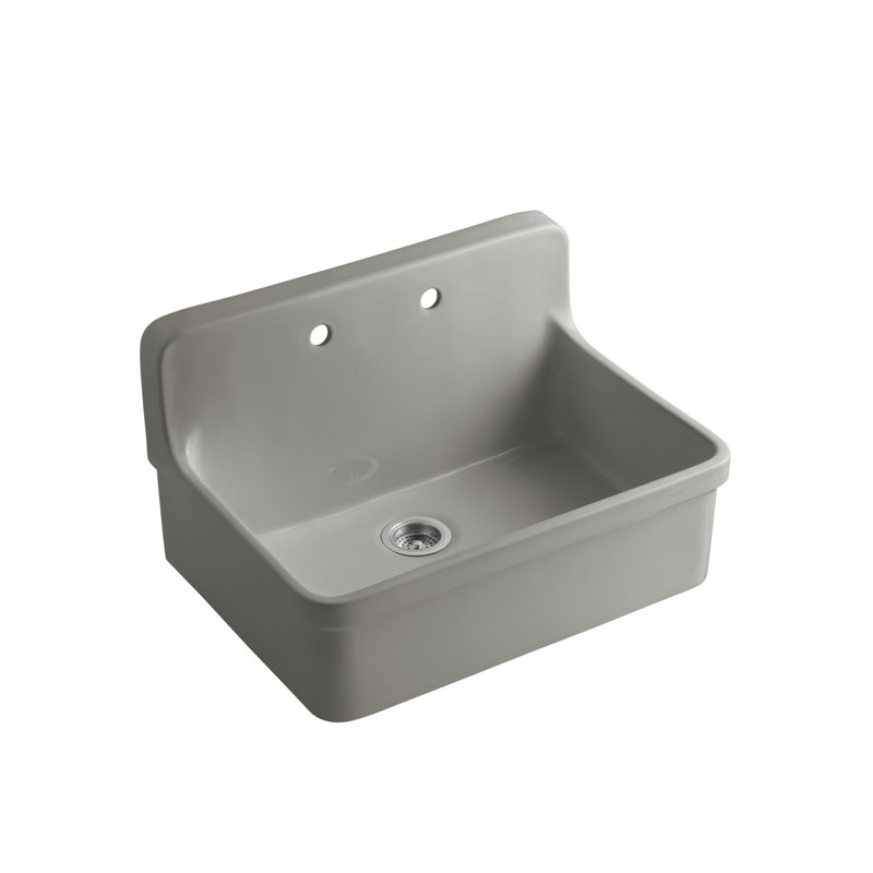Gilford 30" x 22" x 17-1/2" Wall-Mount/Top-Mount Single-Bowl Kitchen Sink, Cashmere