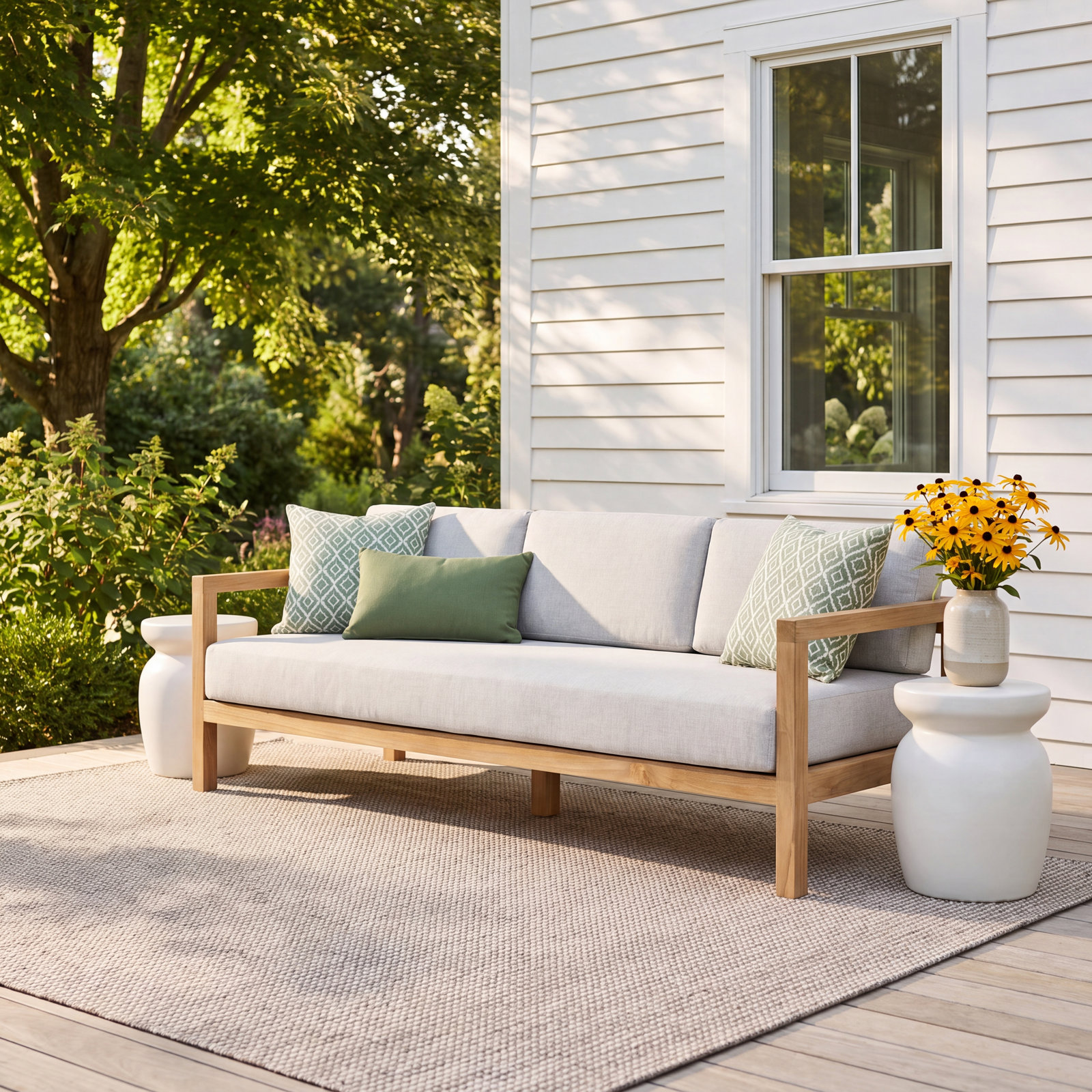 Boe 83" Teak Patio Sofa