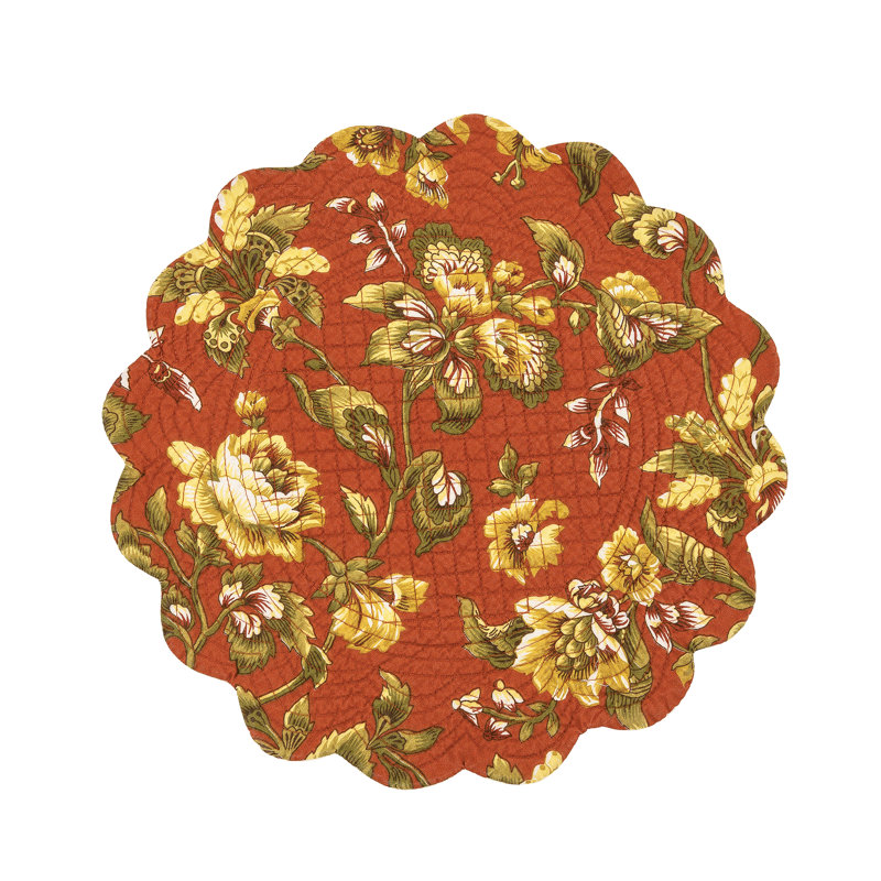 Leday Cotton Floral Round Placemat