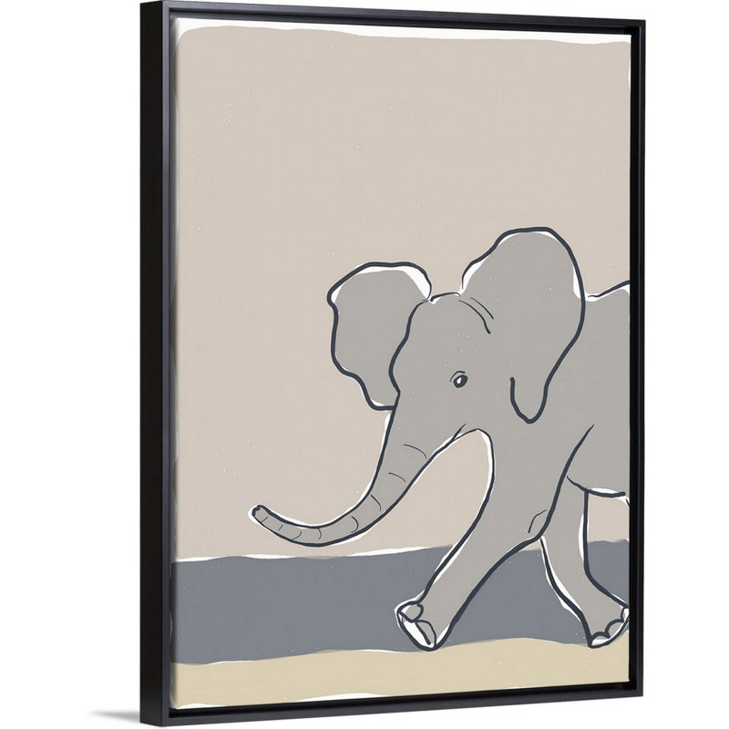 «Paradis Pastel Zoo III», reproduction sur toile, H 24 po x l 18 po x P 1,75 po, Cadre flottant noir