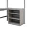 Lit mezzanine simple avec bureau et tablettes - gris, optimisation de l'espace pour les petites pièces, cadre en bois, étagères de rangement idéales pour travailler et dormir gris, maximiser l'espace