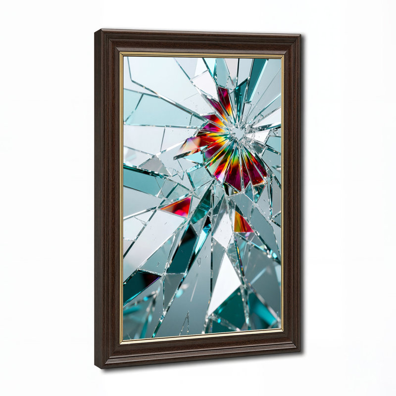 Art mural sur toile coloré en verre brisé, H 24 po x l 16 po