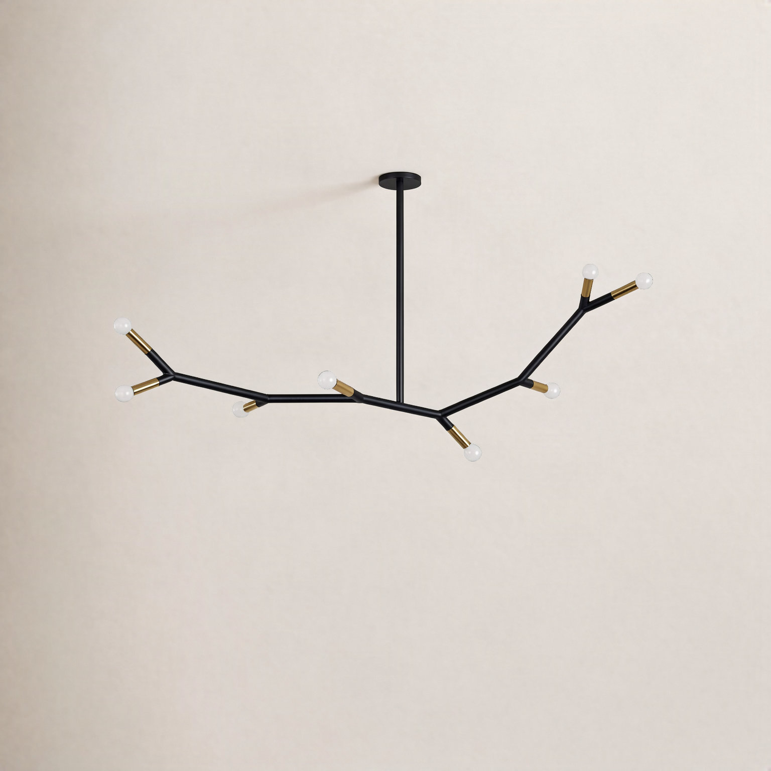 Raela Dimmable 8 - Light Chandelier, Matte Black/Aged Brass