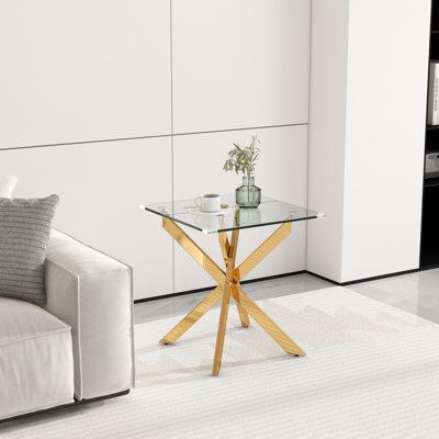 Table de bout en verre trempé
