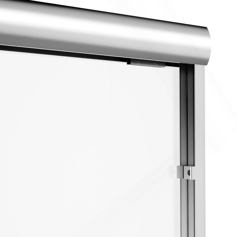 56"-60" W x 57" H Aluminum Frame Double Sliding Shower Door, Soft-Close Chrome Bathtub Door, 1/4" (6mm) Clear Nano-Coated Tempered Glass, Dual Stainless Steel Handles