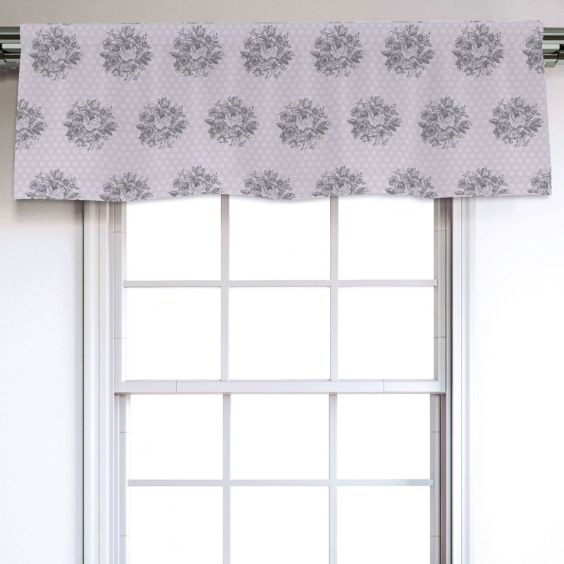 Sateen Floral Ruffled Window Valance