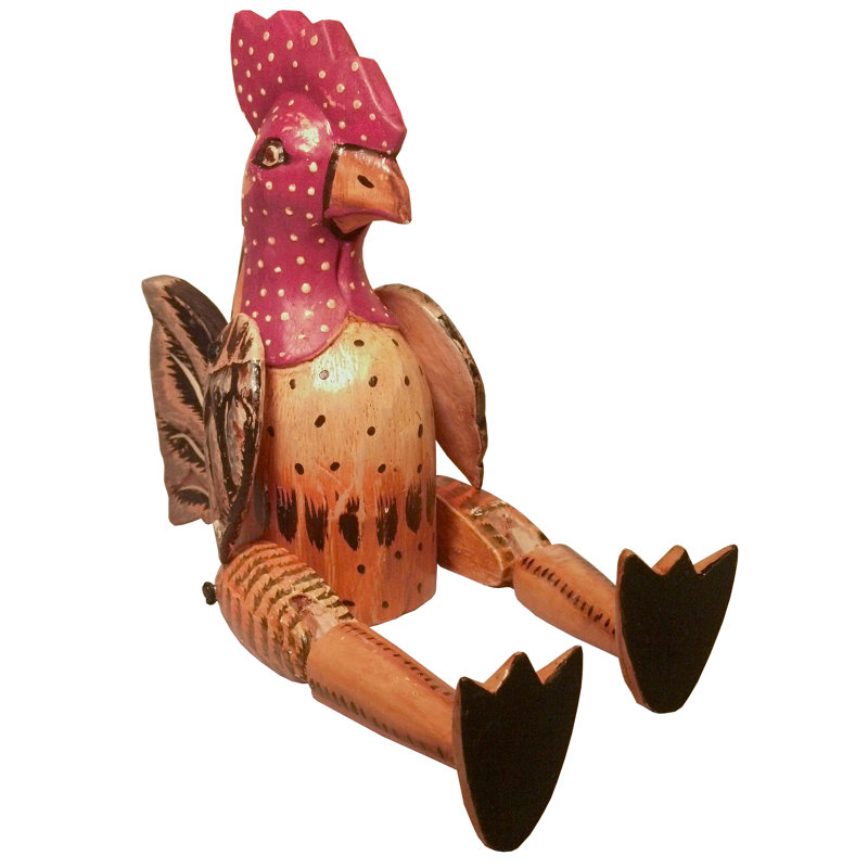 Mini marionnette à coq en bois Silvana