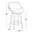 Tabouret de comptoir à hauteur fixe avec pivot en bois et similicuir avec repose-pieds rond chromé - ensemble de 2