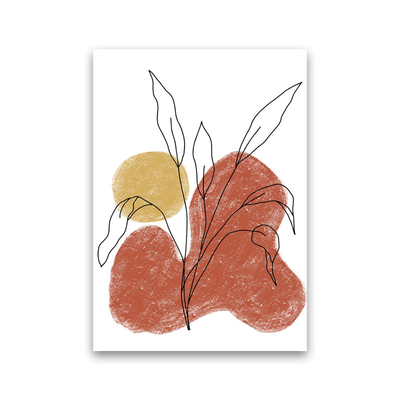 Dalia Chalk Red Floral by Pixy Paper - No Frame Painting, Unframed, 59.4cm H x 42cm W x 1cm D