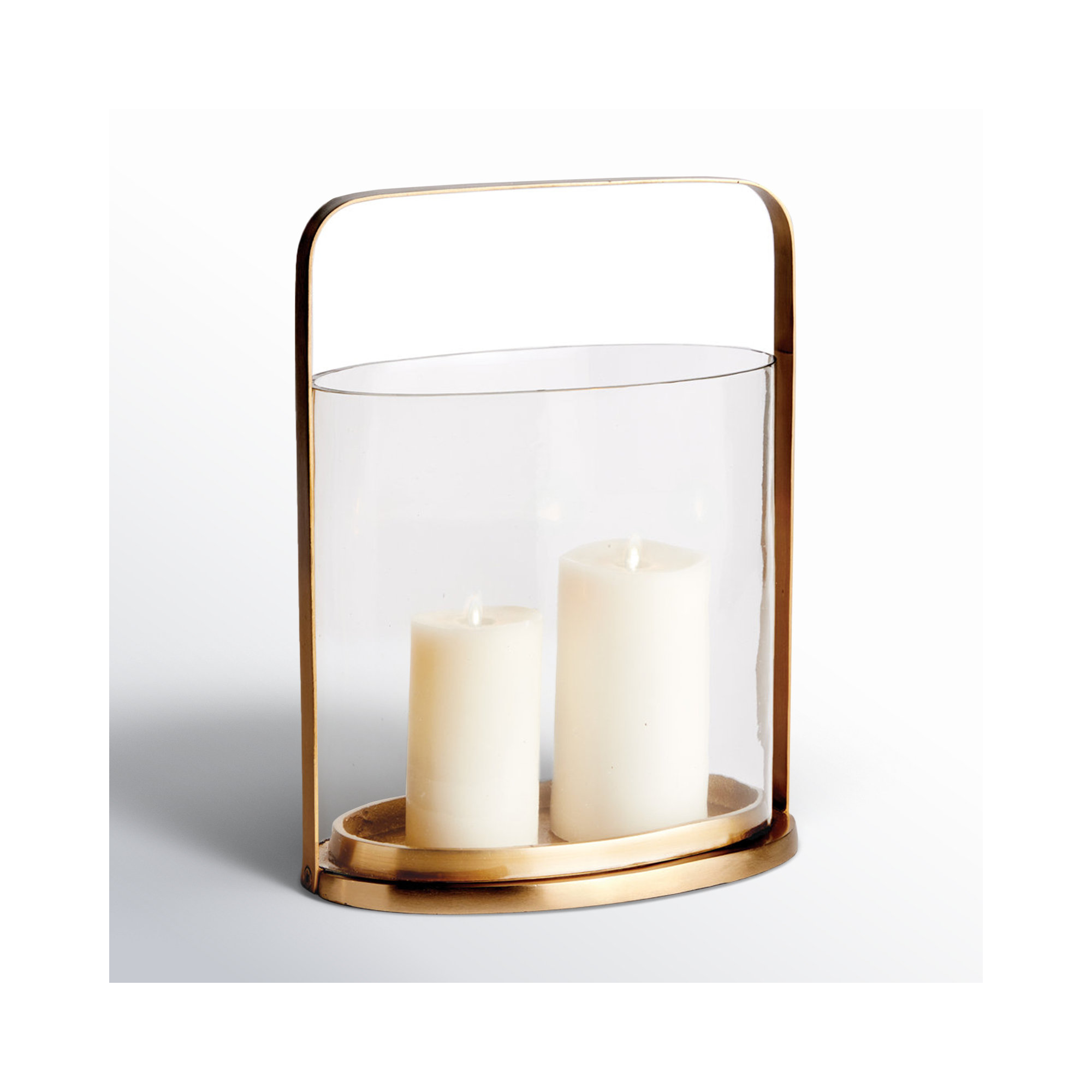 Glass Tabletop Hurricane, 3, 15.5” H x 12” W x 7.7” D