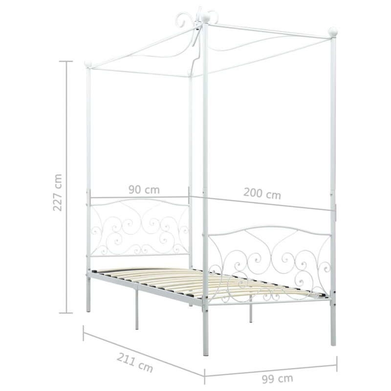 Elliott Bay Metal Bed, European Single (90 x 200cm)