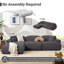 Chaise rembourrée sans accoudoirs avec repose-pieds modulaire sans cadre-1579327364