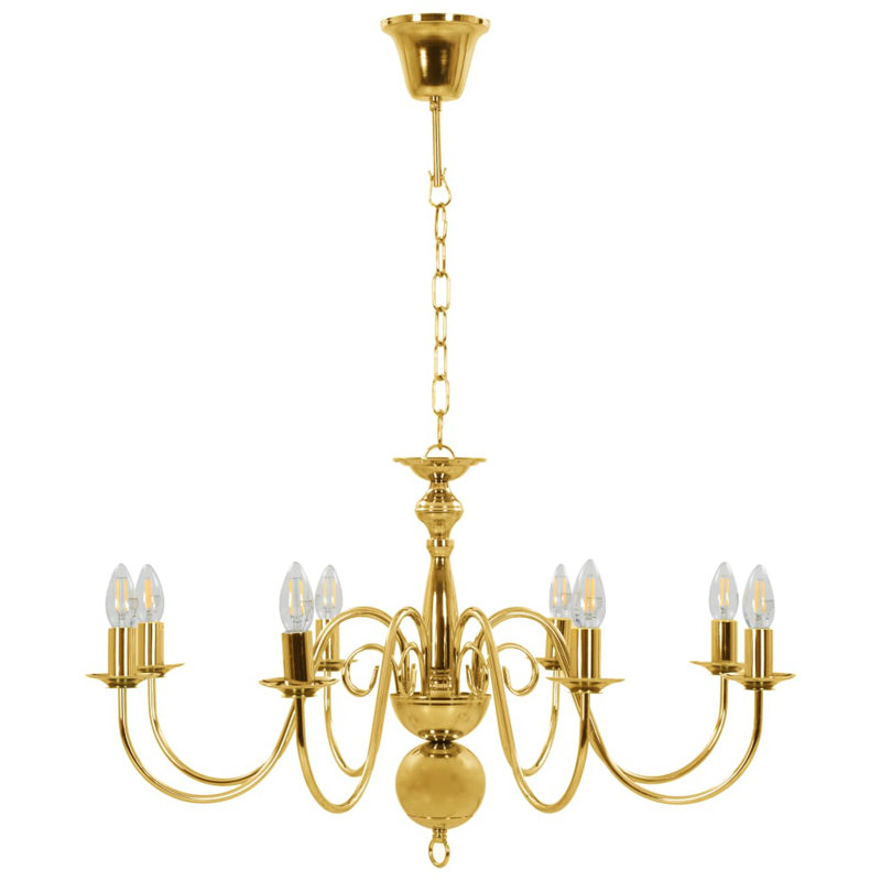 Adamski 8 - Light Chandelier Pendant, Gold