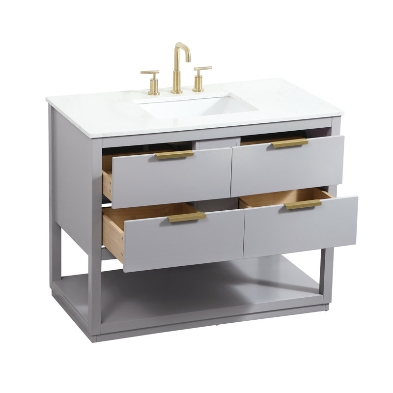 Ensemble de meuble-lavabo simple 42 po Felicity, Gris