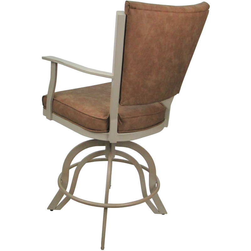 Tabouret de bar pivotant en métal Cocuzzo - Vinyle pacane, Vinyle brun / beige, Counter Stool (26" Seat Height)