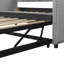 Lit de jour simple en velours rembourré avec couchette escamotable, gris-1497750357