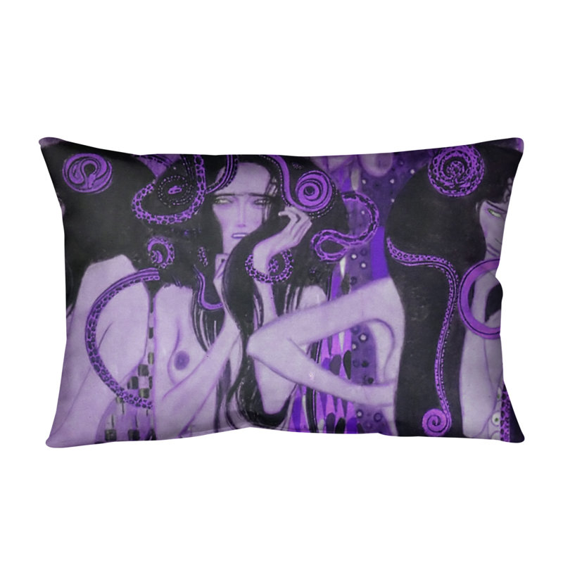 Coussin lombaire frise beethoven, 14 po x 10 po, Duvet synthétique, Mauve