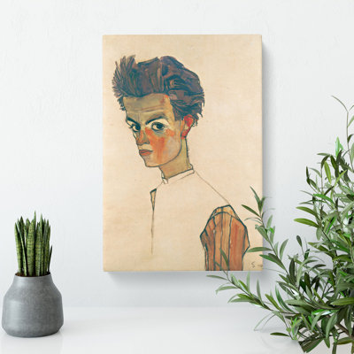 Self-Portrait Vol.6 by Egon Schiele - Wrapped Canvas Painting