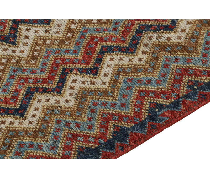 Hand Knotted Wool Area Rug in Red