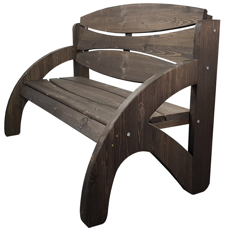 Talreja Solid Wood Pine Outdoor Bench, Anthracite/Cherry