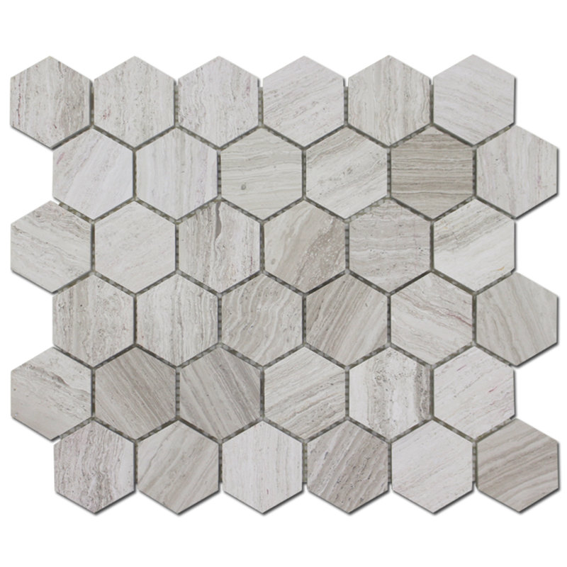 2" WOODEN HONEYCOMB MOSAIC HONED