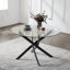 Round Glass Top Metal Base Dining Table-105900685-105900684