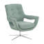 Fauteuil d'appoint pivotant réglable Quinn en acier poli avec tissu bleu spa