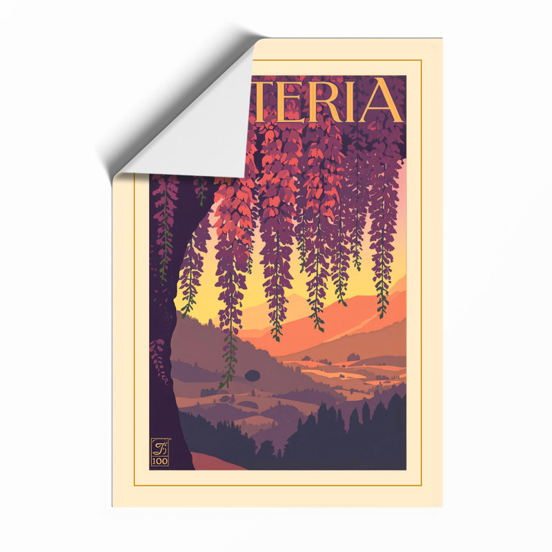 Wisteria Valley Art Deco - Print, Unframed, A2 - 59.4 x 42.0 cm