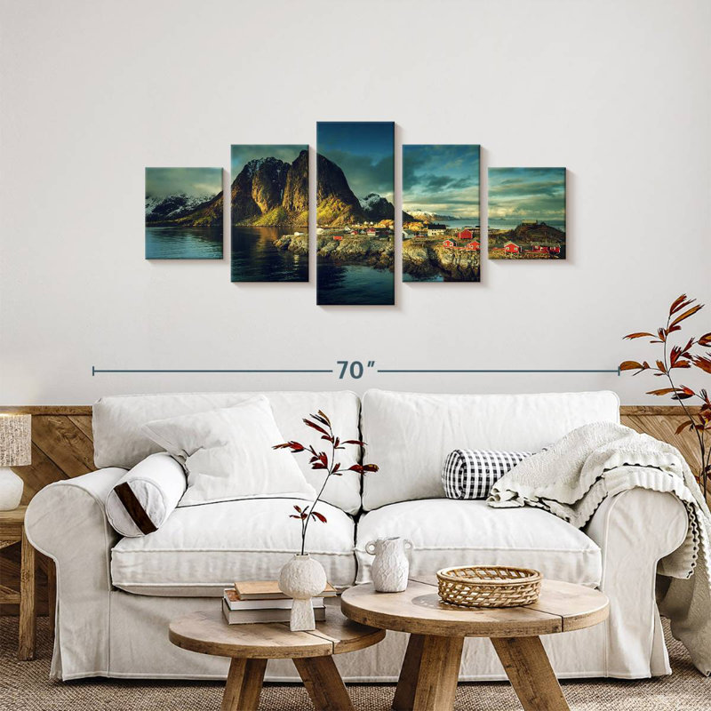 Scène de montagne des îles Lofoten, H 24 po x l 55 po