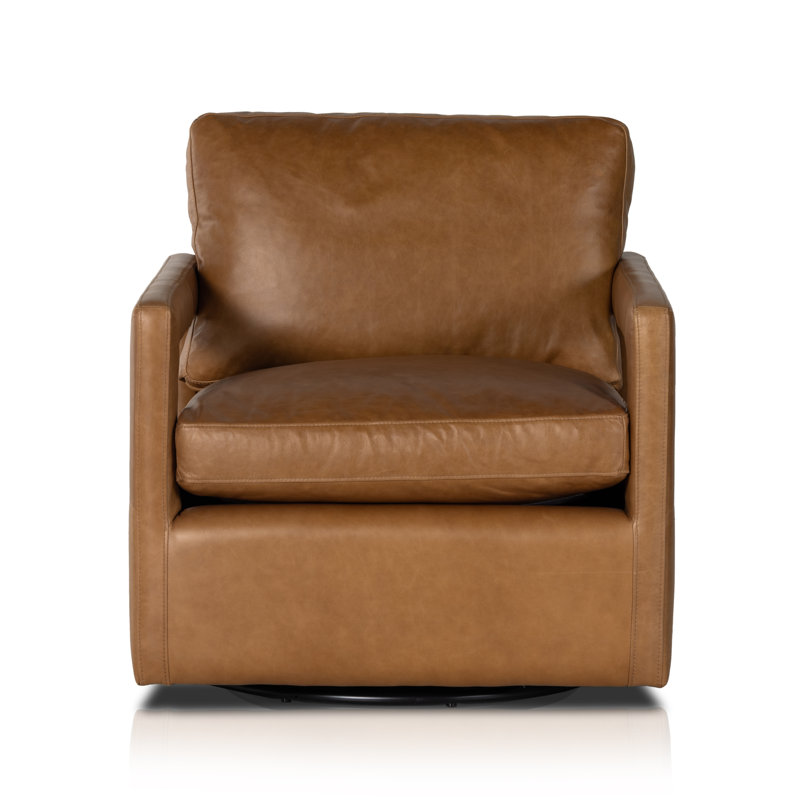 Olson Swivel Armchair, Sonoma Butterscotch Top Grain Leather