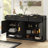 59.1" W Farmhouse Sideboard With Adjustable Shelves,3 Drawers-863499547