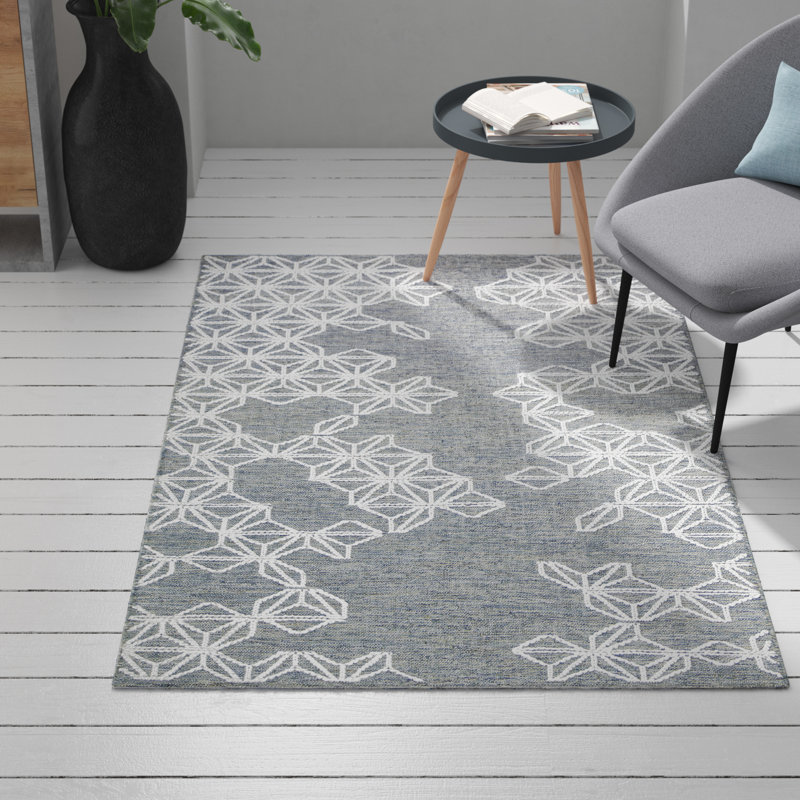 Glenni Geometric Hand Woven Area Rug, Rectangle 122 x 183cm