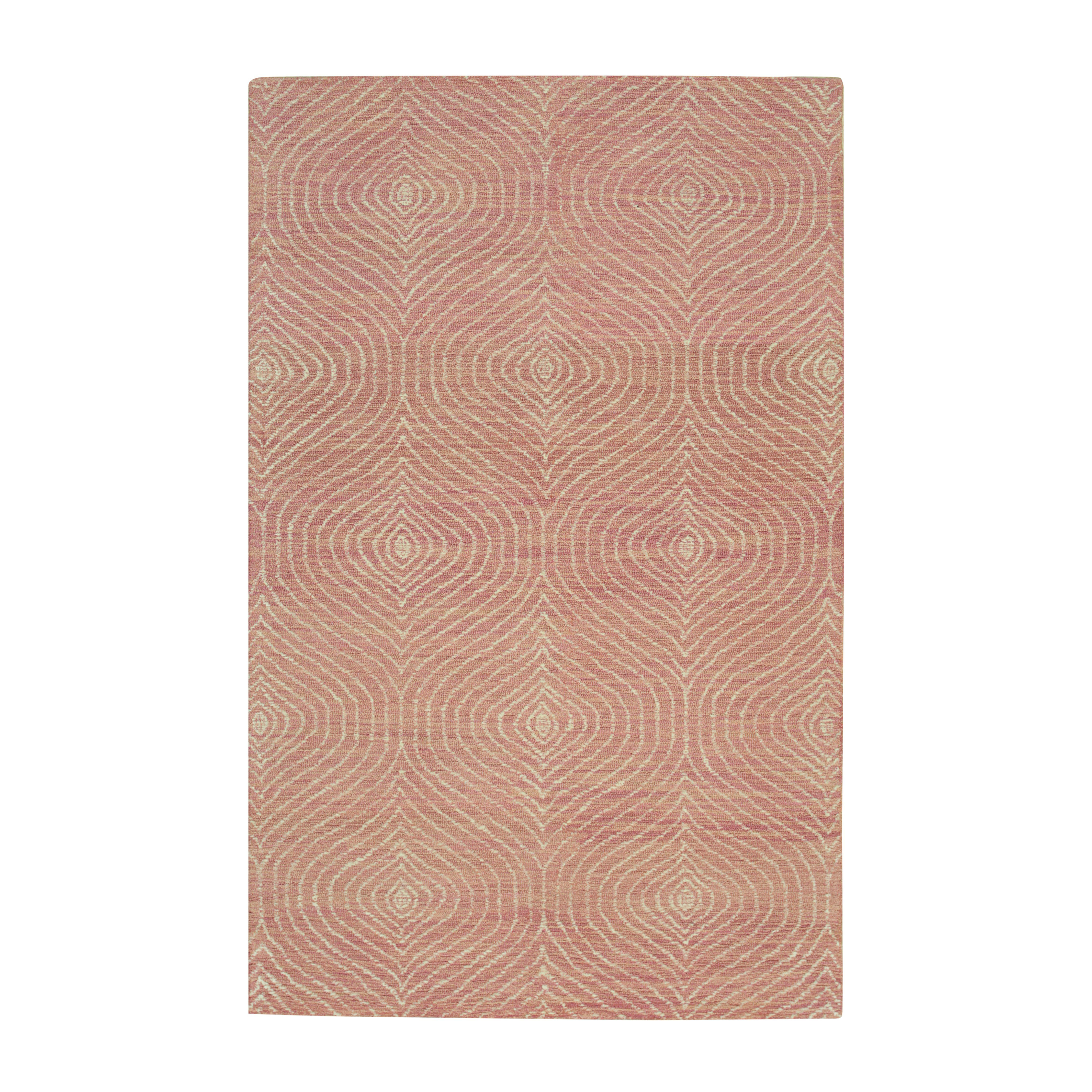 Hand-tufted Wool Pink Contemporary Transitional Spring Rug - Bed