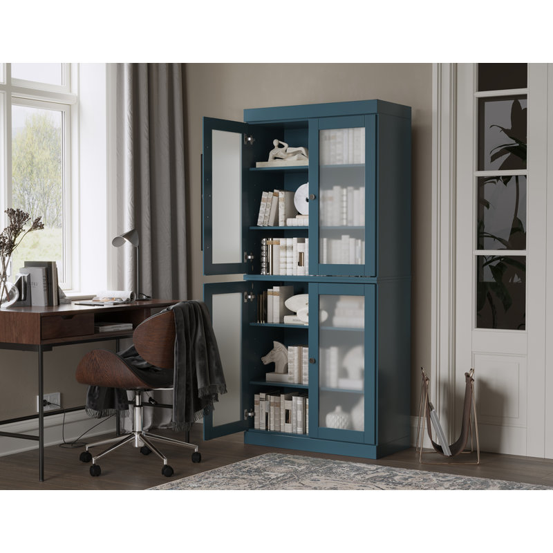 Bibliothèque à 6 tablettes Uriyah, Bleu sarcelle