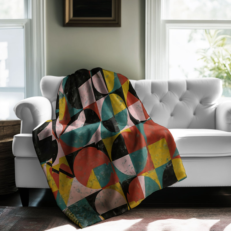 Futuristic Flair - 1 Piece Premium Sherpa Blanket, L 60 po x L 80 po