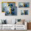 «Abstract Geode Blue IV», reproduction sur toile-86806779-86806780