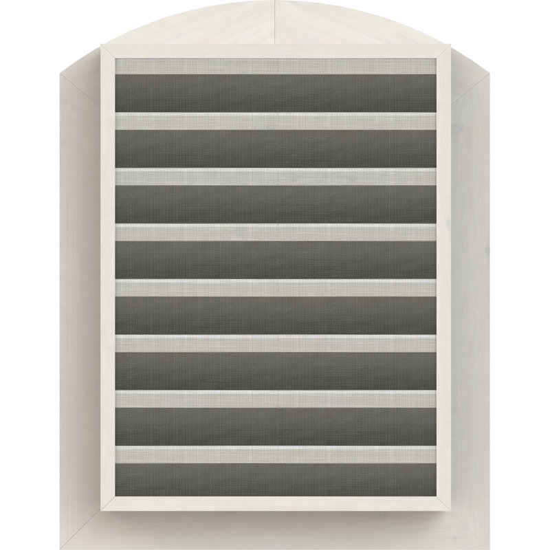 Ekena Millwork Wood Wall Louver / Gable Vent, 35" H x 21" W (RO: 30" H x 16" W), Primed Western Red Cedar (Smooth)