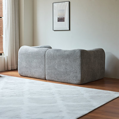 Modern 2-Seater Velvet Fabric Sofa With Pillows - Space-Saving Loveseat For Small Living Room, Office, Apartment - Soft Compressed Design