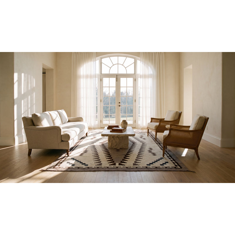 Tapis à tissage plat blanc et noir à motif médaillon amérindien Navajo