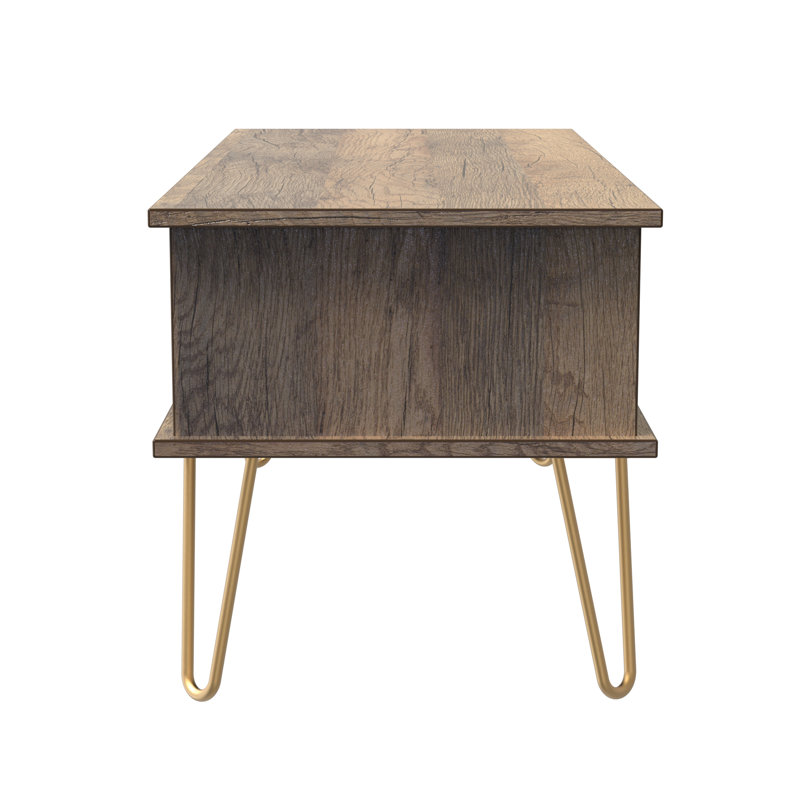 Alcalde Coffee Table with Storage, White/Dark Brown Wood