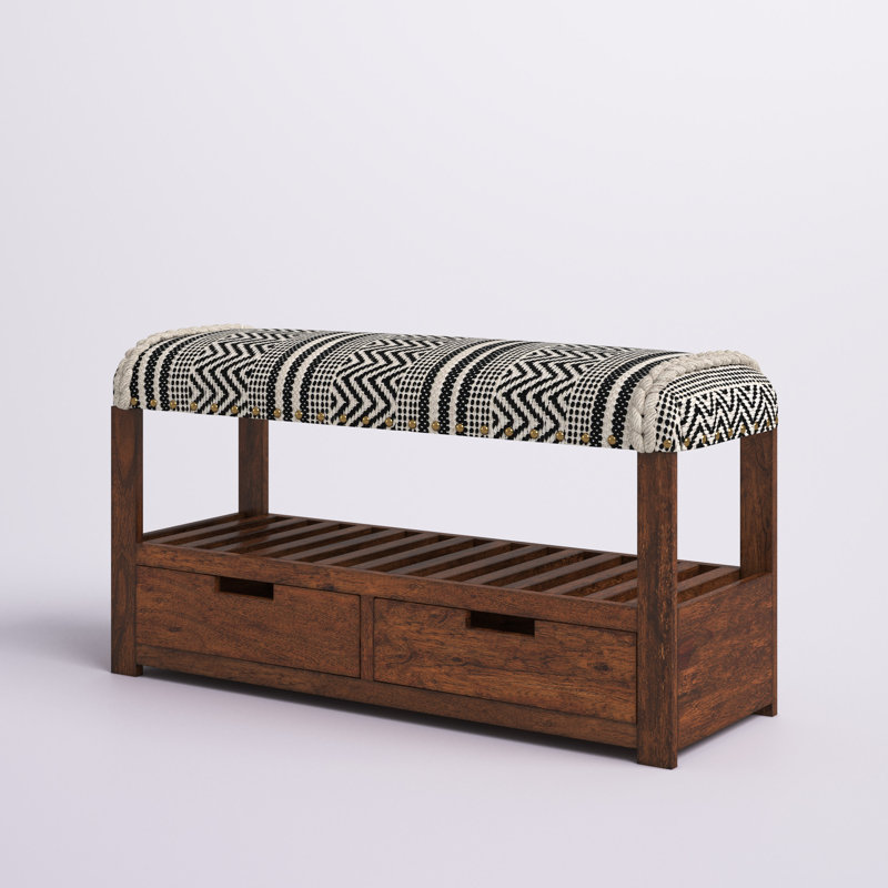 Yasmina Cotton Upholstered Storage Bench