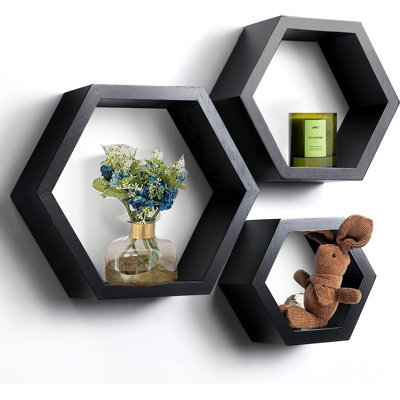 Tablette flottante hexagonale 3 pièces Lashundra